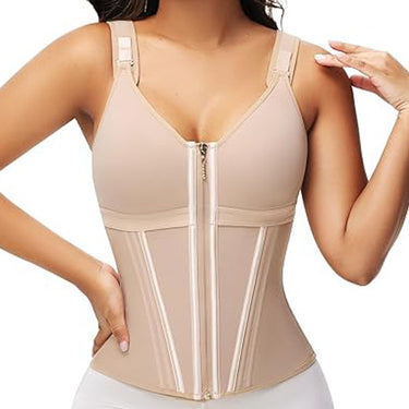 Body shaping vest top with bra